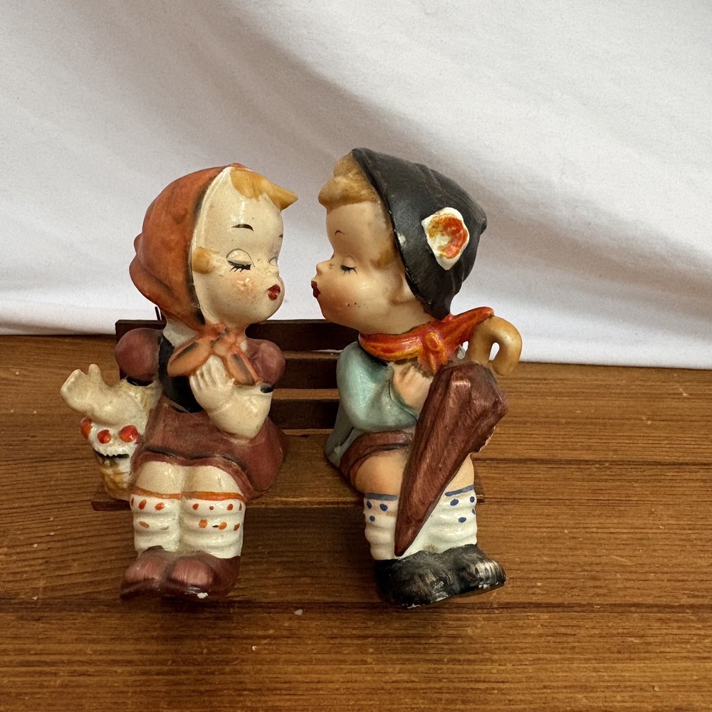 BP Imports Vintage Kissing Boy and Girl On Bench Salt and Pepper Shakers